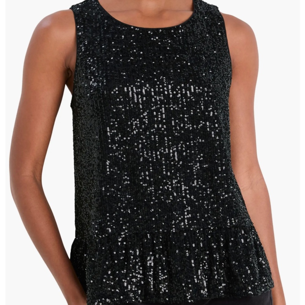 Vineyard Vines Jet Black Sequin Top